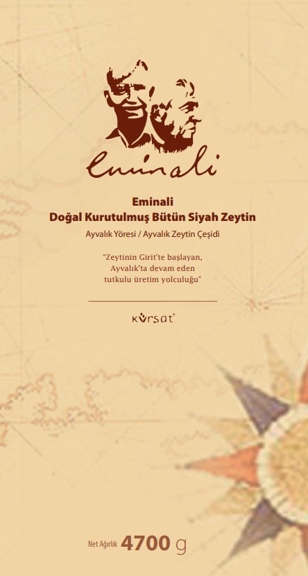 Eminali Doğal Kurutulmuş Bütün Siyah Zeytin 2 Teneke