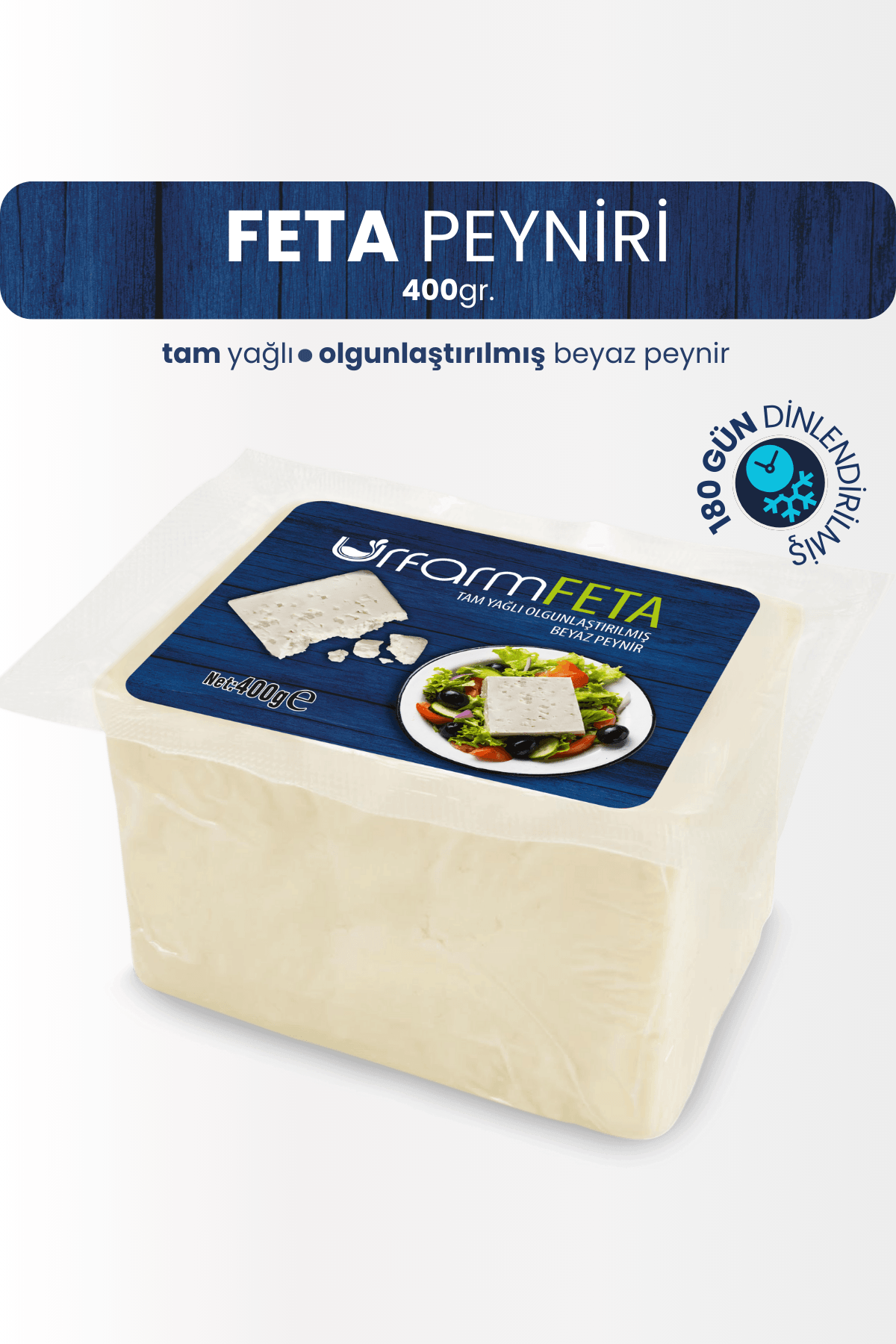 Feta Peyniri 400 Gr. | Tam Yağlı Beyaz Peynir